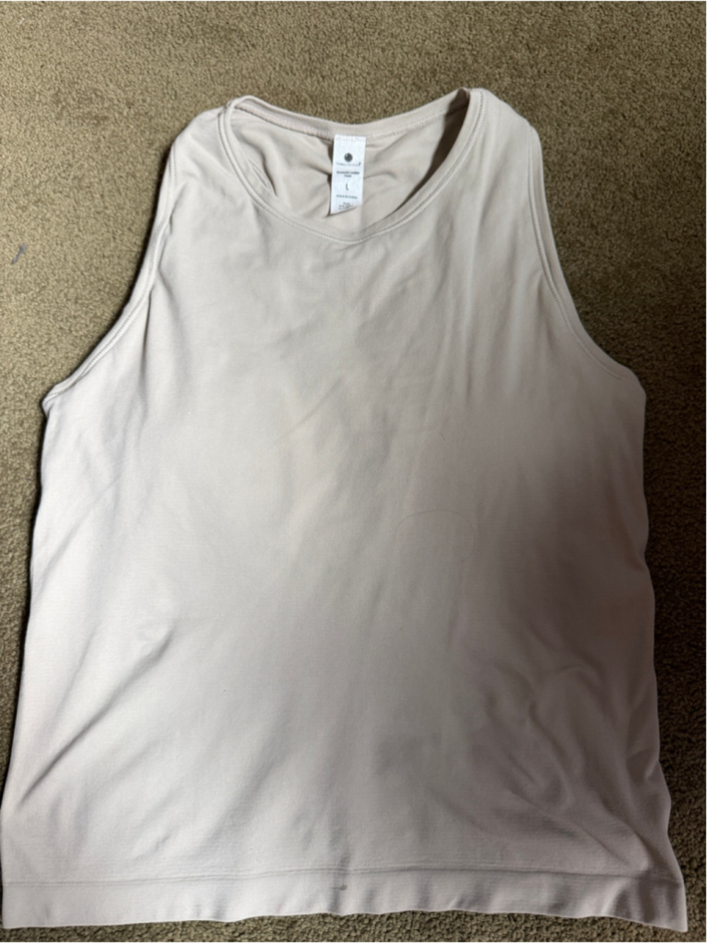 Women's Yogalicious Seamless Racerback Tank Top Beige Size L - Picture 2 of 9